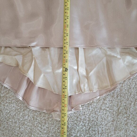 Vintage 90s Y2K Betsy & Adam Dress Size 8 Satin Halter Prom Fishtail Champagne - Picture 5 of 13
